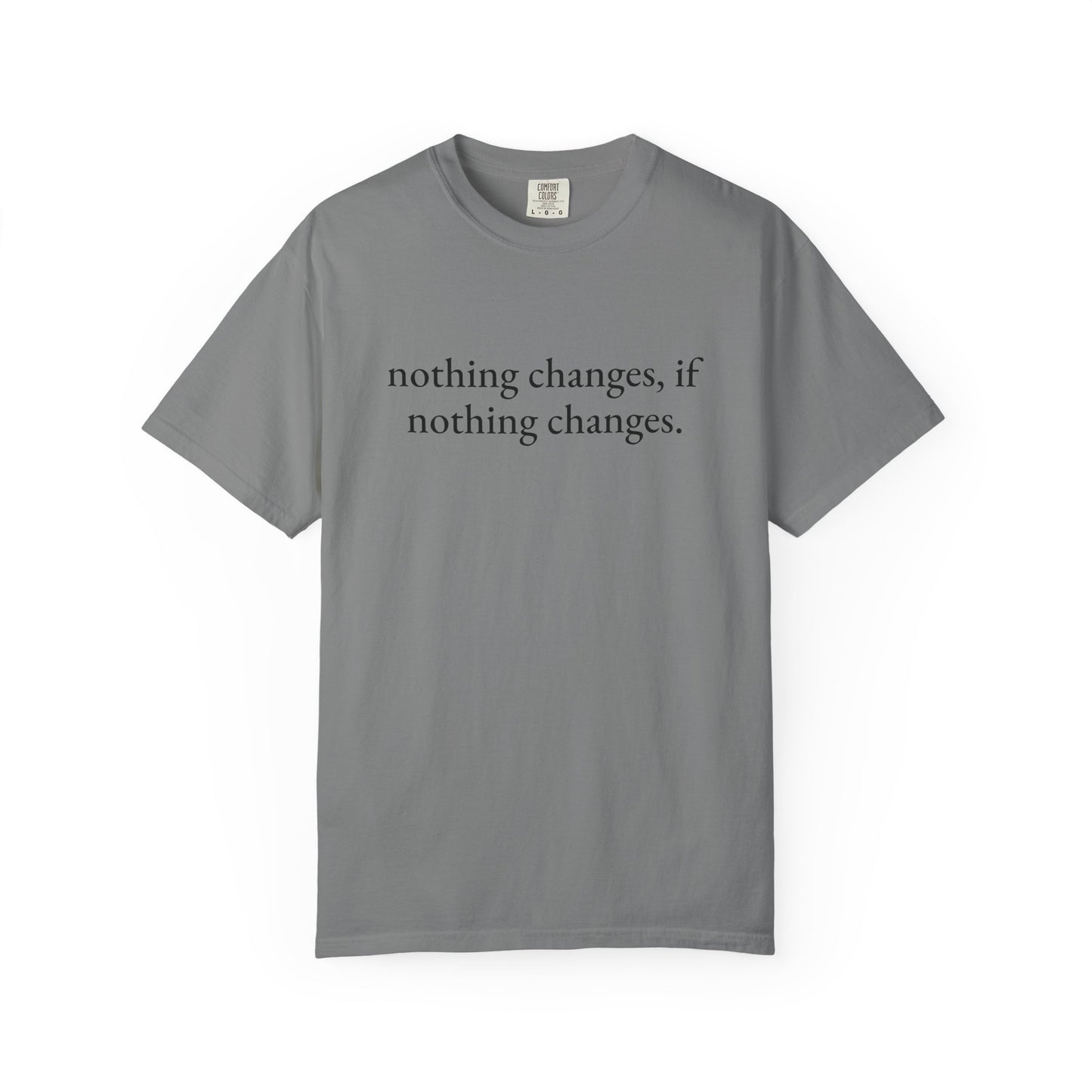 nothing changes if nothing changes. Tee